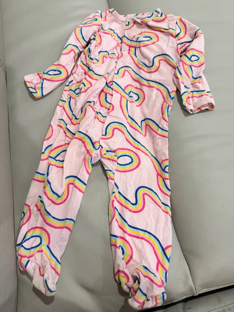 Magnetic me Footie Pajamas Pink Rainbow Wavy 6M