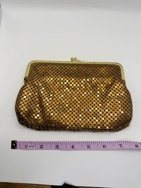 Vintage Gold Mesh Clutch Evening Bag Purse