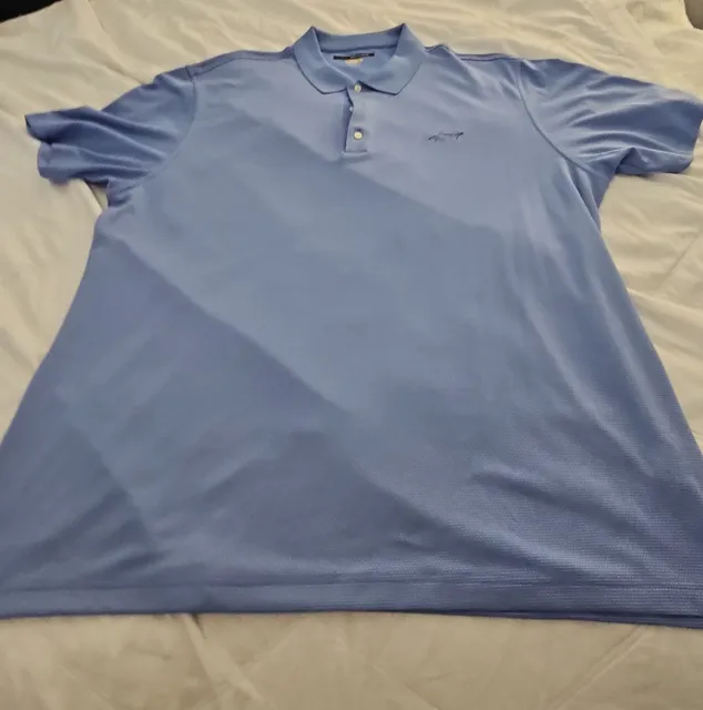 Greg Norman Polo Shirt XXXL Blue PlayDry Golf