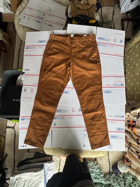 Gap Essential Khaki Straight Taper Pants 36x32 Brown Cotton Chinos