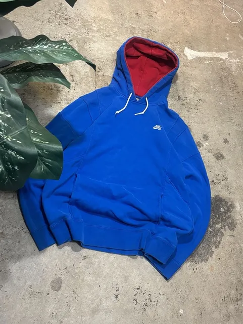 Nike Sb Hoodie Size L Blue Red Pullover Sweatshirt