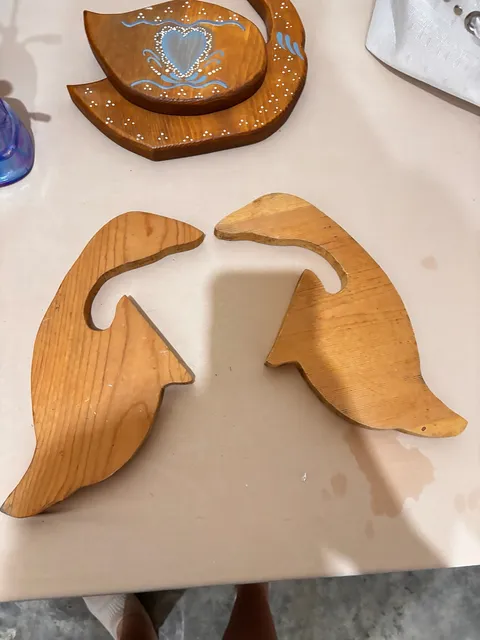 Vintage Hand Carved Wooden Duck Book Holder