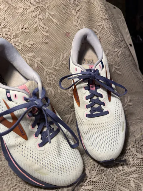 LUS 22 Brooks Ghost 15 Size 10 White Purple Running Shoes