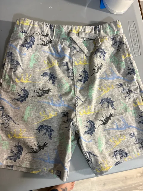 Dinosaur Print Gray Knit Shorts