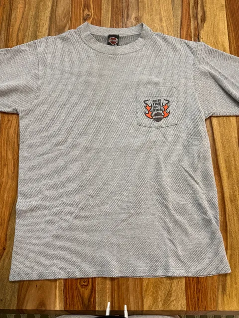 Vintage Made in USA Harley-Davidson thermal Pocket T-Shirt Size L 