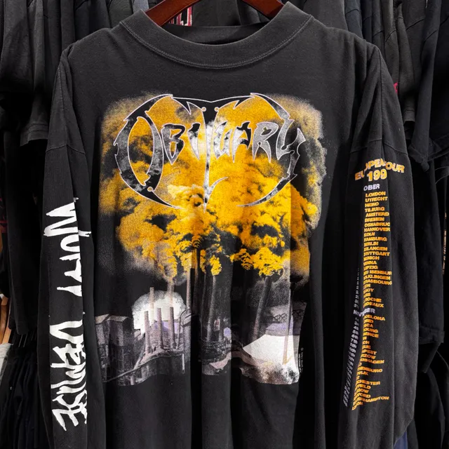 Vintage Obituary World Demise 1994 European Tour Long Sleeve XL T-Shirt