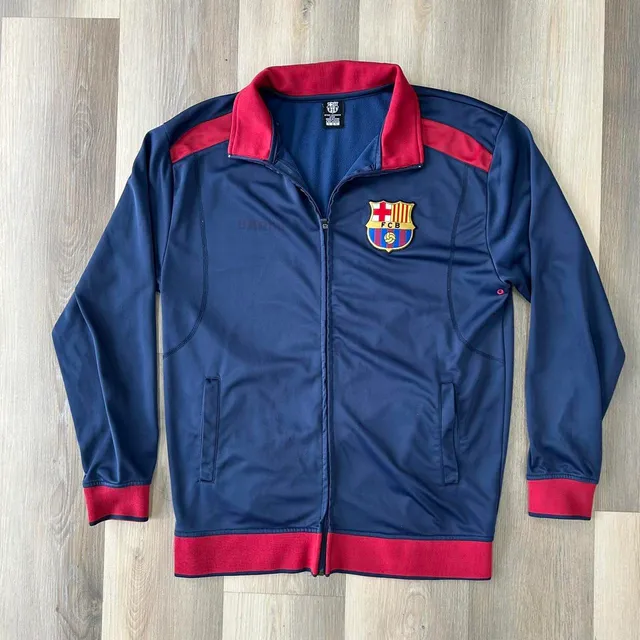 FC Barcelona Track Jacket Size L Navy Red Official Merchandise