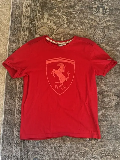 Puma Scuderia Ferrari Race Big Shield T-Shirt Size L Red