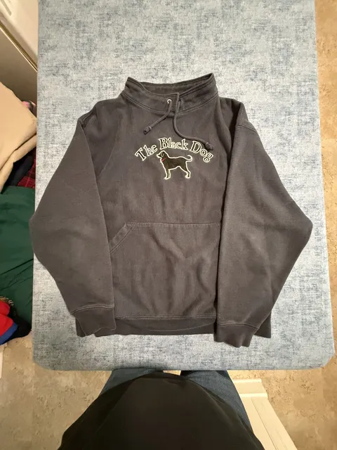 The Black Dog Hoodie XX Large Dark Gray Embroidered Logo Pullover