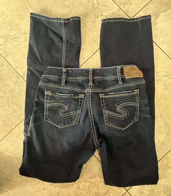 Silver Jeans Co. Suki Mid Slim Boot Size W31/L35 Dark Wash Denim