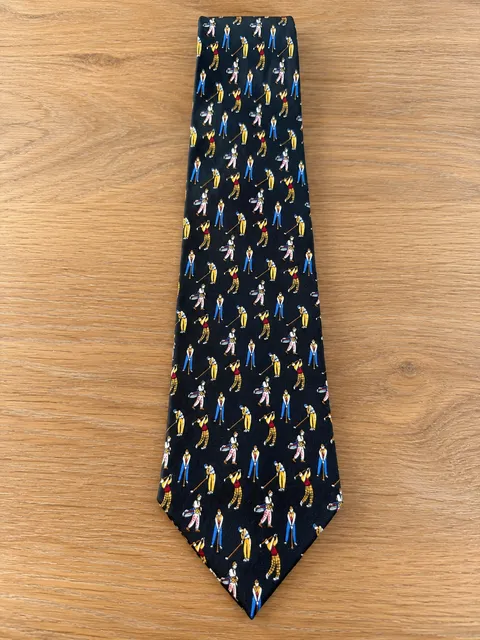 Vintage Umberto Bossi Golf Tie All Silk Italian Novelty Necktie