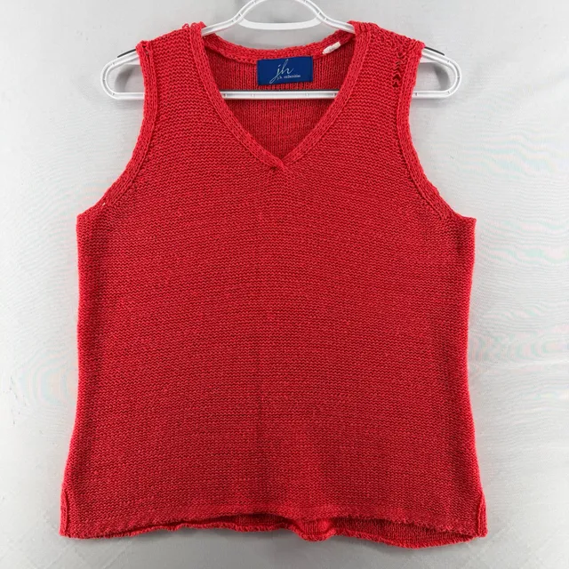 1686 Vintage J.H. Collectibles Red Knit V-Neck Sweater Vest
