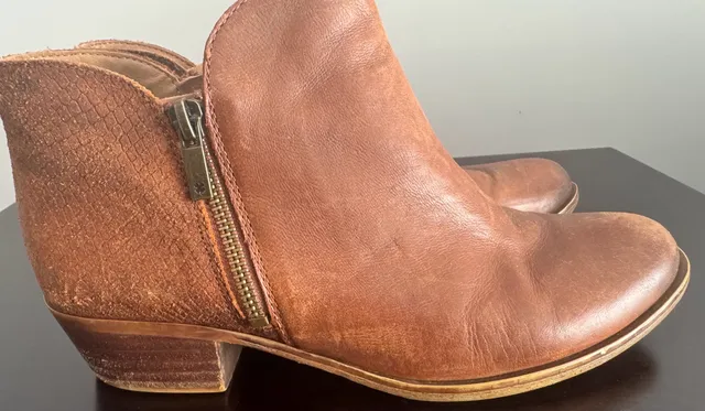 Lucky Brand Booties Size 9M Brown Leather Ankle Boots