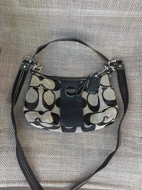 COACH Y2K Vintage Stripe Demi Convertible Crossbody Shoulder Purse F17439