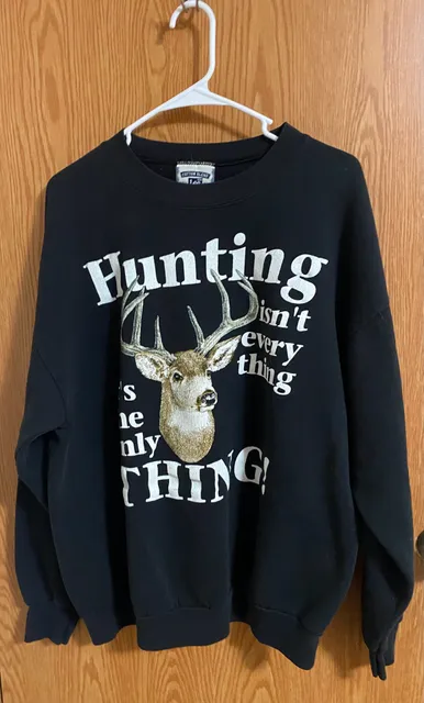 Lee Hunting Graphic Sweatshirt Size XL Black Deer Buck Funny