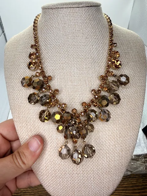 Juliana Rhinestone Crystal Dangle Statement Necklace 15 Inch