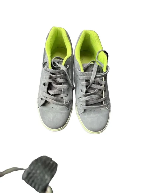 DC Shoes Court Graffik Vulc Size 10.5 Gray Neon Green Skate Sneakers
