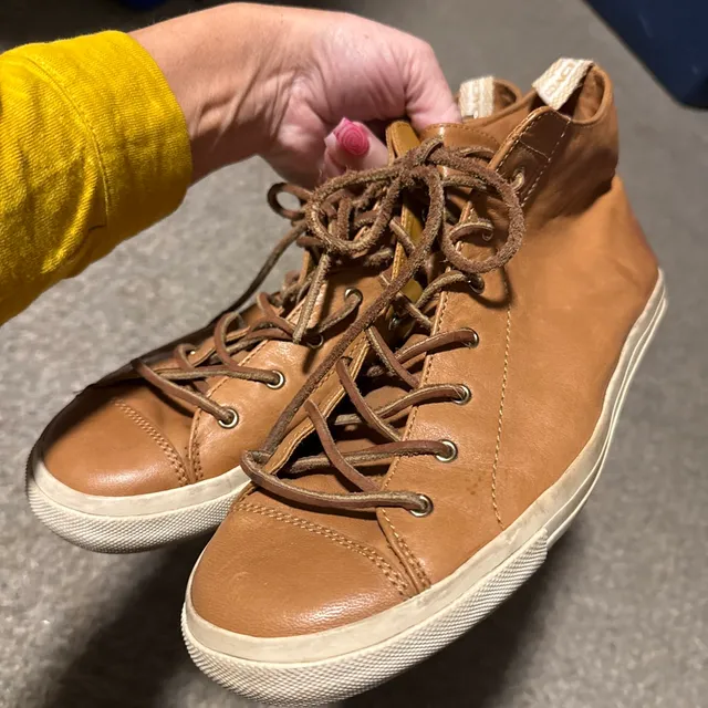 Coach High Top Sneakers Tan Leather 10.5