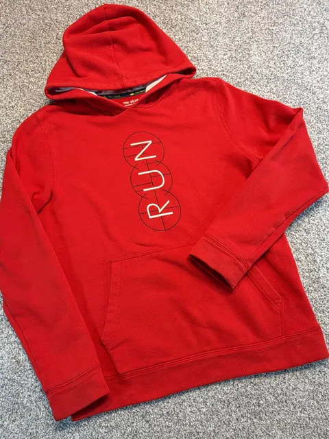 Tek Gear Ultrasoft Fleece  Hoodie Youth Size XL Red Graphic Run Pullover