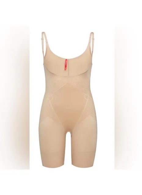 Spanx Thinstincts 2.0 Open-Bust Mid-Thigh Bodysuit Size 2X