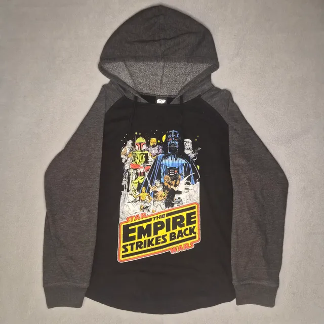 Star Wars The Empire Strikes Back Graphic Hoodie Black and Grey Men's size XL