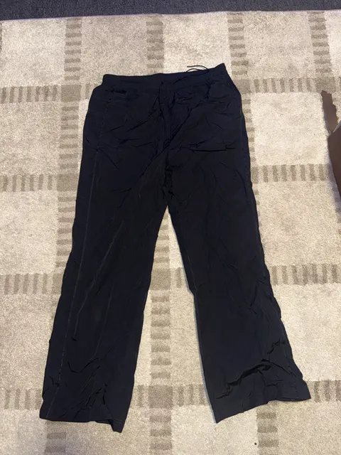 Nike Track Pants Size L Black Nylon Drawstring Athletic