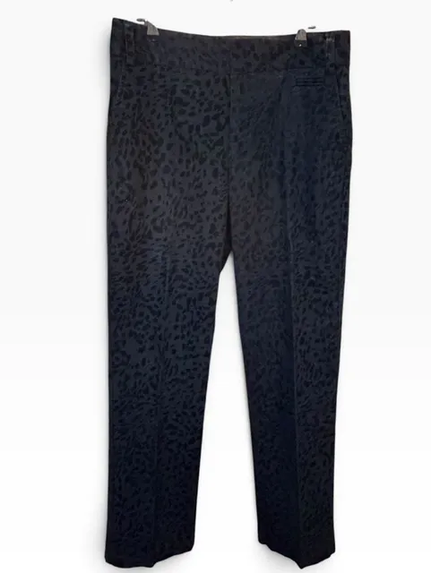 Bamboo Traders Pants Size 6 Black Leopard Print Jacquard Trousers