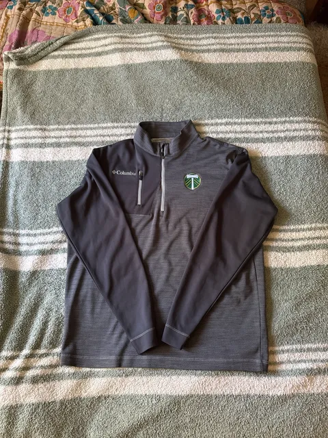 Columbia Portland Timbers Quarter-Zip Pullover Size L Gray Omni-Heat