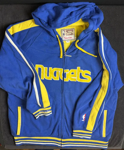 Mitchell & Ness Denver Nuggets Hardwood Classics Full Zip Hoodie XL