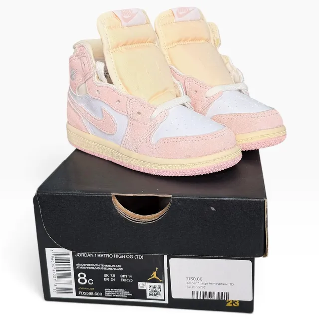 Jordan 1 Retro High OG Washed Pink TD Size 8C FD2598-600 New OG Box