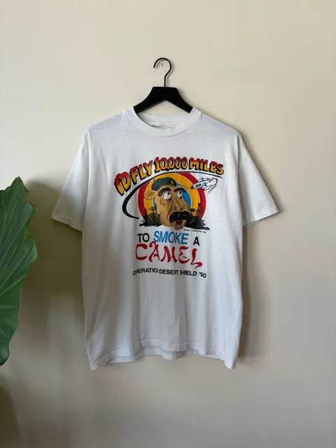 Vintage Camel Operation Desert Shield 1990 T-Shirt White