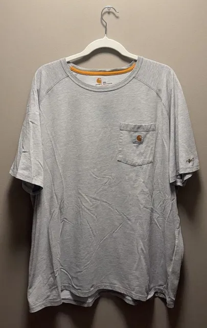 Carhartt Force Relaxed Fit Pocket T-Shirt Size 2XL Grey Short Sleeve