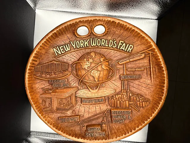 New York World's Fair Souvenir Tray Plaque