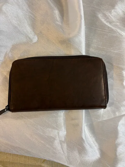 Brown Wilson Leather Zip Around Wallet