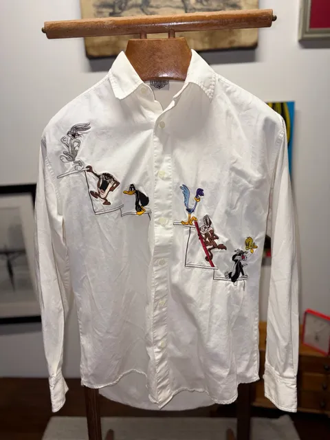 1994 Acme Vintage Looney Tunes Embroidered Long Sleeve Button Down Shirt XS