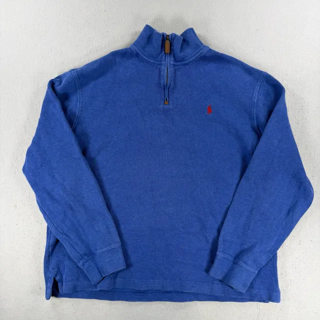 Polo Ralph Lauren Quarter Zip Sweater Size L Blue