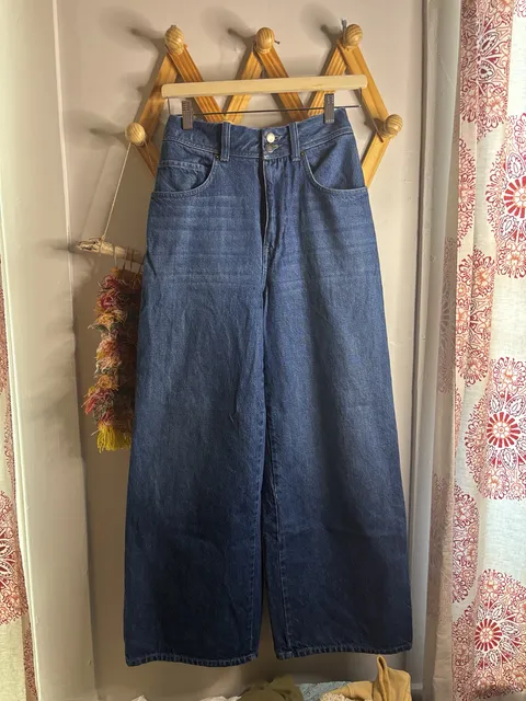Poetry Wide Leg Jeans Size 30 Blue Cotton High Rise Denim Pants