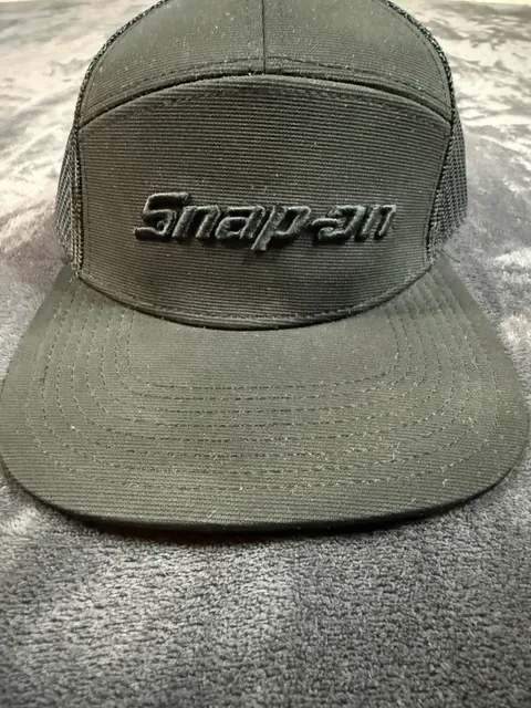 Snap-on Trucker Hat Black Mesh Adjustable Snapback#181
