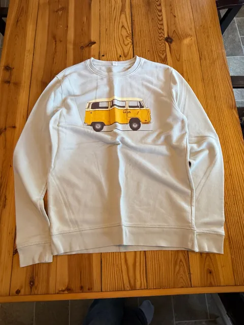 Wituka Campervan Sweatshirt Size L Light Blue Graphic Organic Cotton