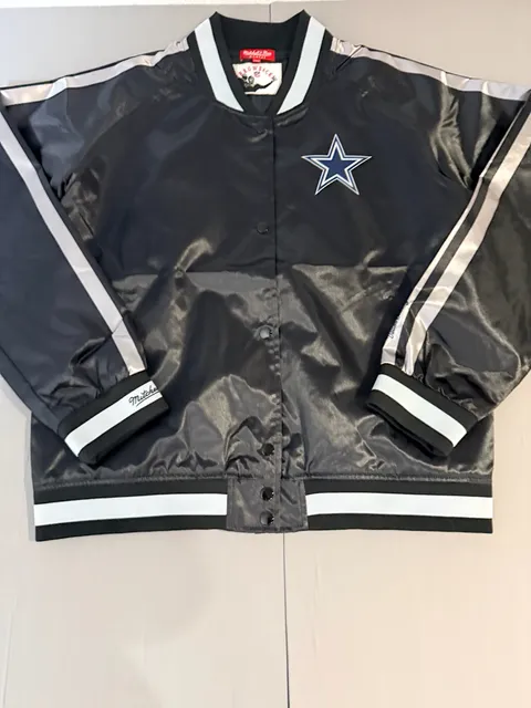 Mitchell & Ness Dallas Cowboys Satin Jacket Size XL Black