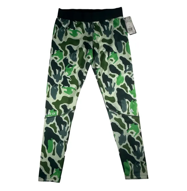 Adidas N.E.R.D Techfit Leggings Size L Green Camo Climalite