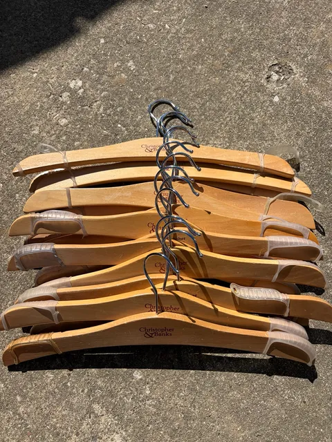 Christopher & Banks Wooden Clothing Hangers Lot of 8