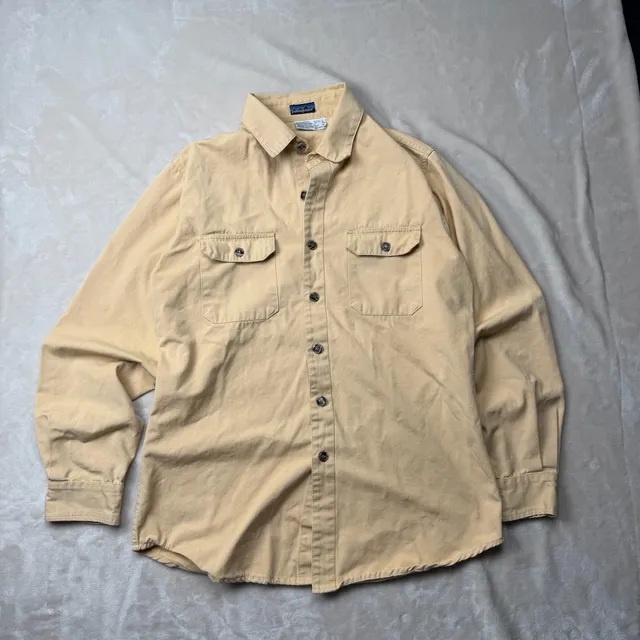 90’s Patagonia Long Sleeve Button Down Shirt Size L Yellow 100% Cotton
