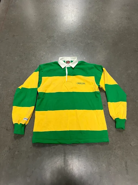 Barbarian Oregon Rugby Shirt Green Yellow Long Sleeve