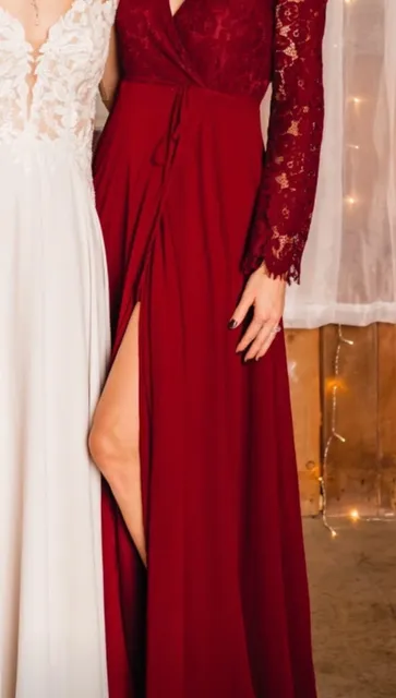 Lulus Awaken My Love Maxi Dress Size XS Burgundy