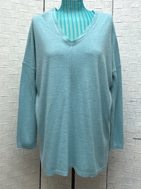 Staccato V-Neck Sweater Size L Blue Lightweight Long Sleeve