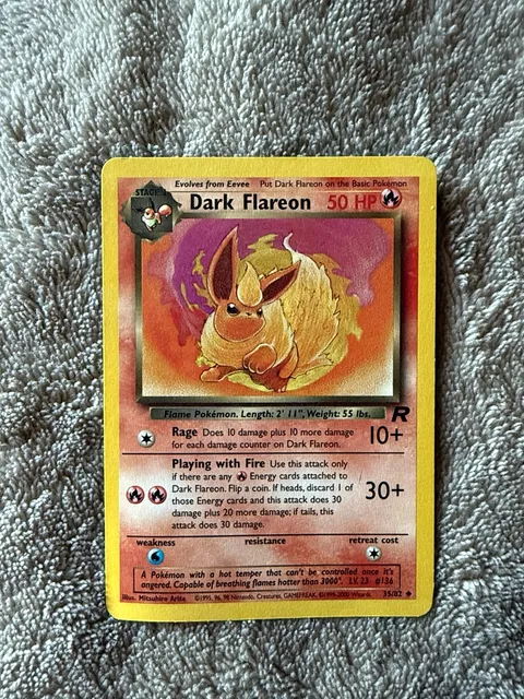 Pokemon Dark Flareon 35/82 Team Rocket 1st Edition Holo