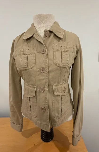 Periscope Utility Jacket Gen Z Size M Tan Cotton Button Up Cargo