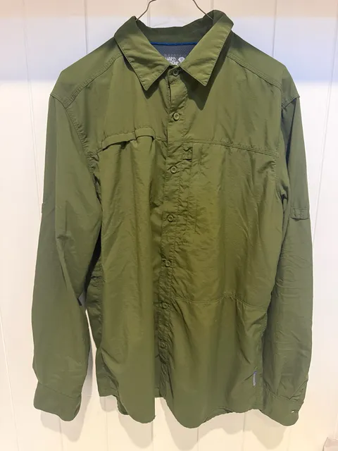 Mountain Hardwear Long Sleeve Hiking Shirt Size M Green