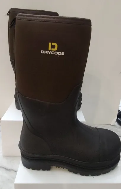 Drycode Neoprene Rubber Muck Work Boots Size 7 Brown Waterproof